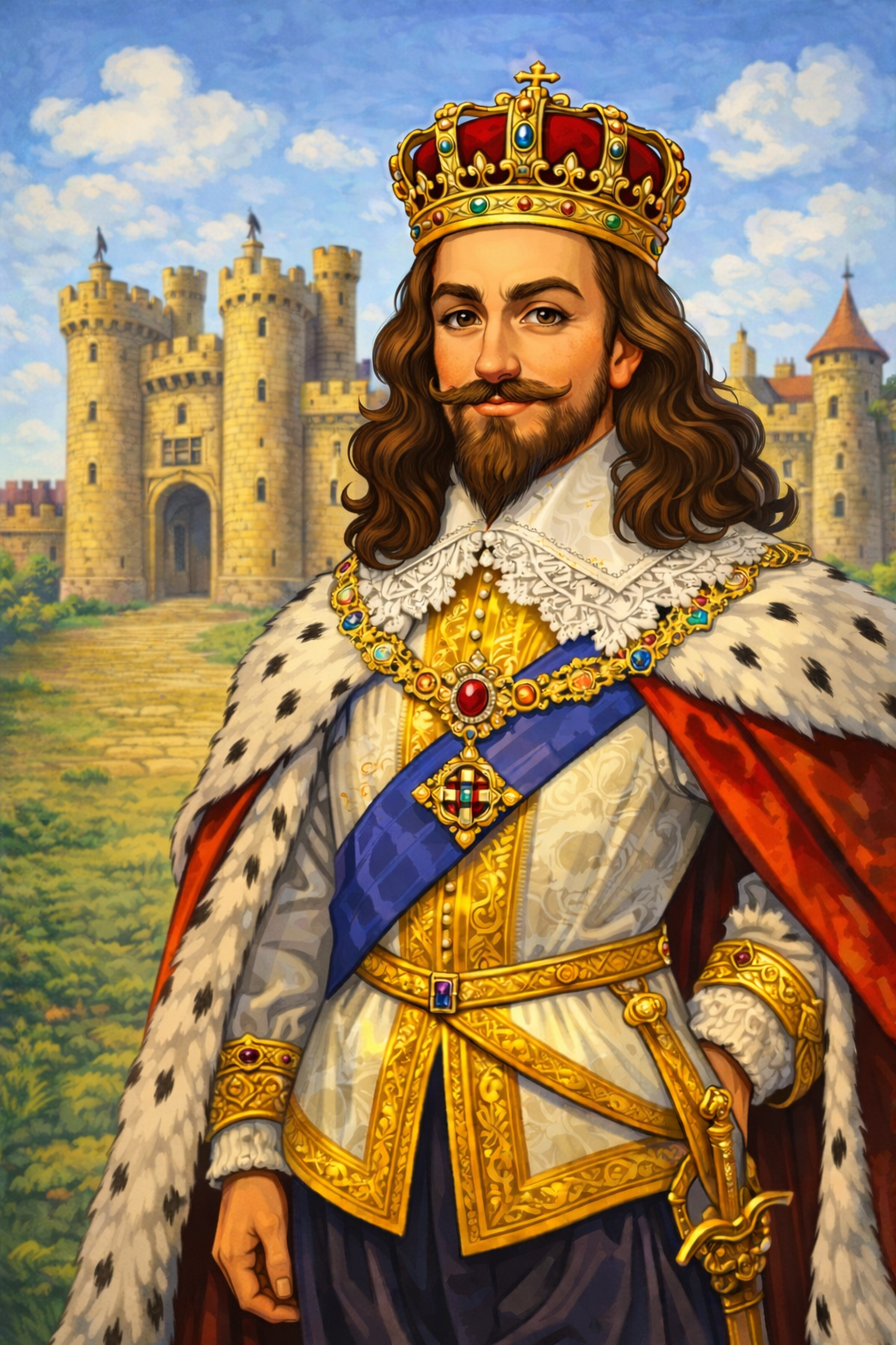 Cartoon portrait of King Charles I