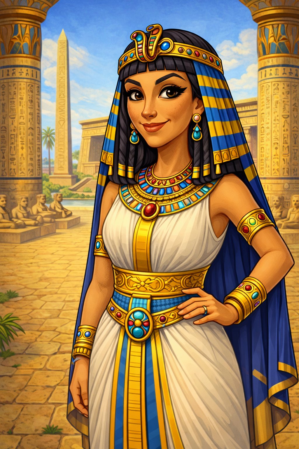 Cartoon portrait of Cleopatra