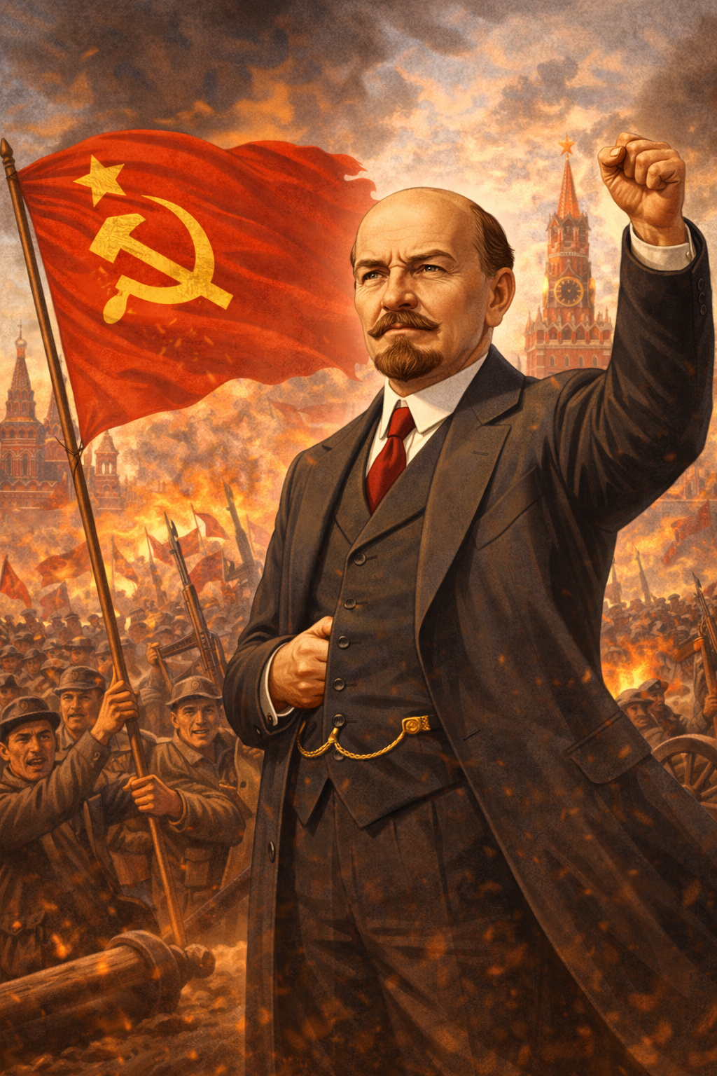 Cartoon portrait of Lenin