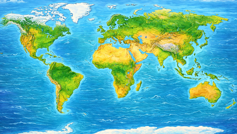 World map showing different regions of history