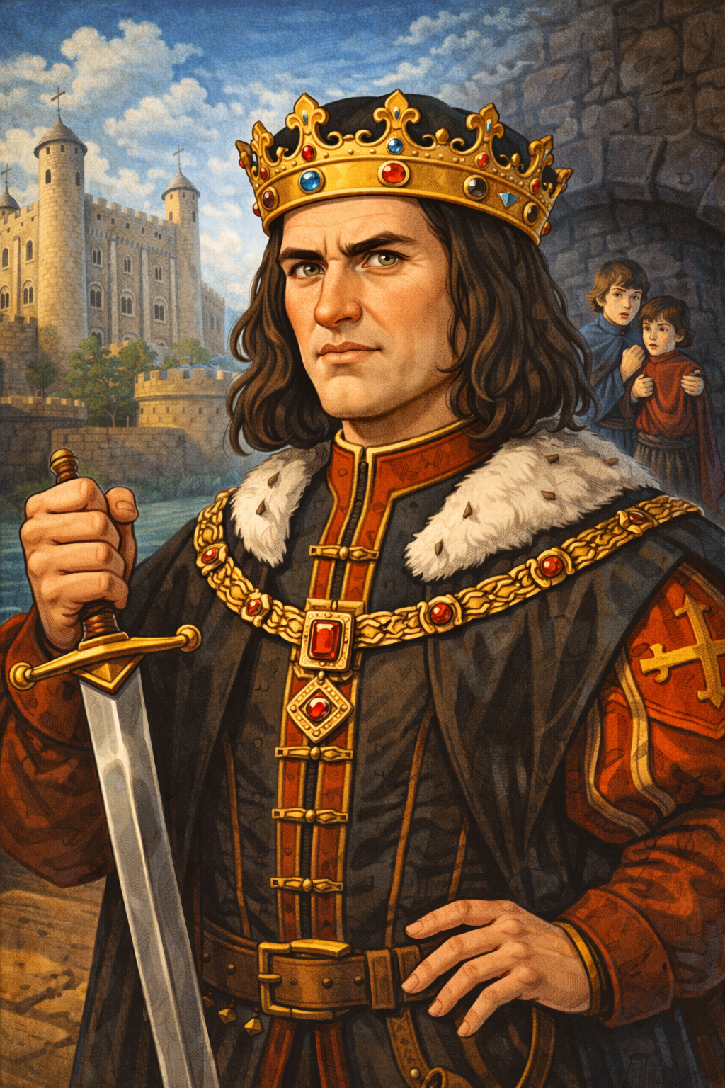 Cartoon portrait of Richard III