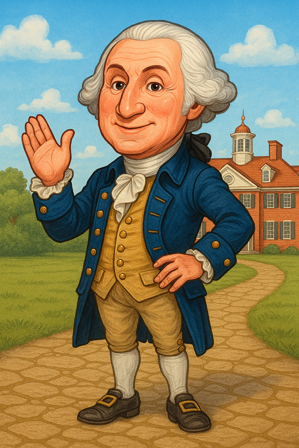 Cartoon portrait of George Washington